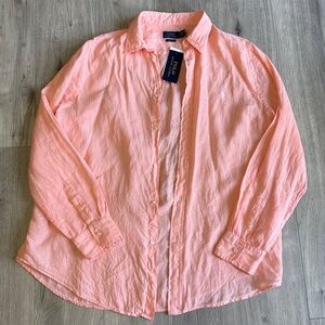 Ralph Lauren Linen Button Up Coral